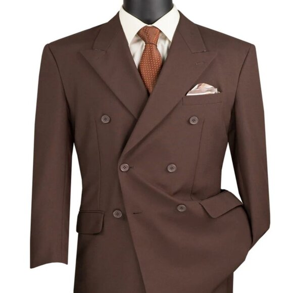 Pleated Suit - Mens Suits With Pleated Pant - Regular Fit Suit - Brown Suit - Picture 1 of 2